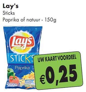Promoties Sticks Paprika - Lay's - Geldig van 01/02/2010 tot 28/02/2010 bij Intermarche