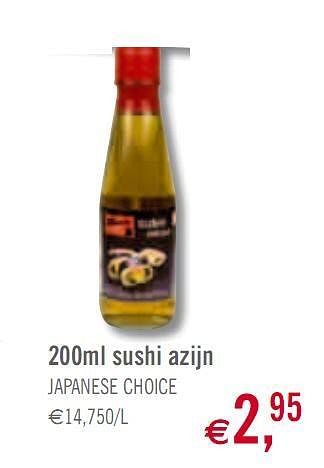 Promoties 200ml sushi azijn JAPANESE CHOICE - Huismerk - O'Cool  - Geldig van 02/02/2010 tot 27/02/2010 bij O'Cool