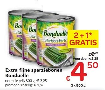 Promoties Extra fijne sperziebonen - Bonduelle - Geldig van 03/02/2010 tot 09/02/2010 bij Carrefour