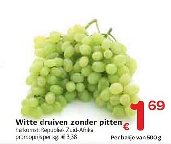 Promoties Witte druiven zonder pitten - Groenten & Fruit - Geldig van 03/02/2010 tot 09/02/2010 bij Carrefour