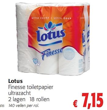 terugbetaling Een zekere Ik geloof Lotus Finesse toiletpapier ultrazacht - Promotie bij Colruyt