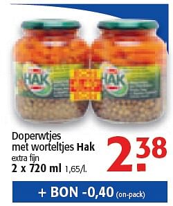 Promoties Doperwtjes met worteltjes - Hak - Geldig van 03/02/2010 tot 16/02/2010 bij Alvo