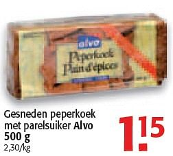 Promoties Gesneden peperkoek met parelsuiker - Huismerk - Alvo - Geldig van 03/02/2010 tot 16/02/2010 bij Alvo