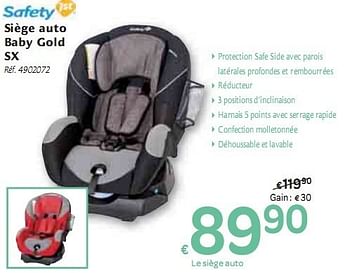 Safety 1st Siege Auto Baby Gold Sx En Promotion Chez Carrefour