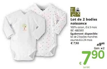 Promotion Carrefour Lot De 2 Bodies Naissance Tex Bebe Grossesse Valide Jusqua 4 Promobutler