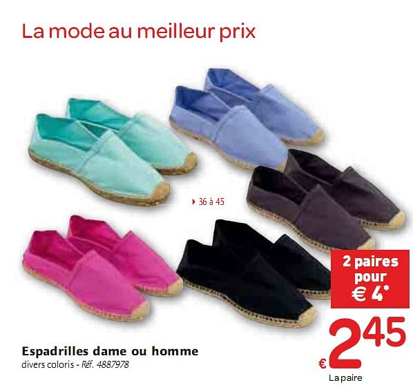 Produit maison Carrefour Espadrilles dame ou homme En