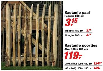 Promoties Kastanje paal  Kastanje poortjes - Huismerk - Makro - Geldig van 10/02/2010 tot 23/02/2010 bij Makro