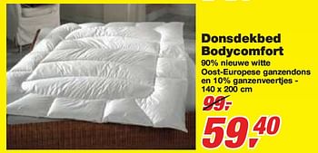 Promotions Donsdekbed Bodycomfort - Produit maison - Makro - Valide de 10/02/2010 à 23/02/2010 chez Makro