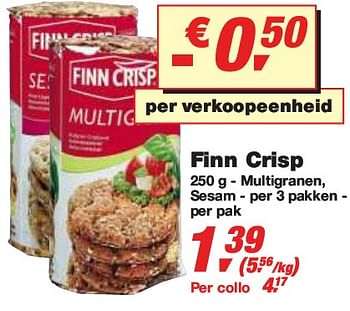 Promoties Multigranen, Sesam - per 3 pakken - Finn Crisp - Geldig van 10/02/2010 tot 23/02/2010 bij Makro