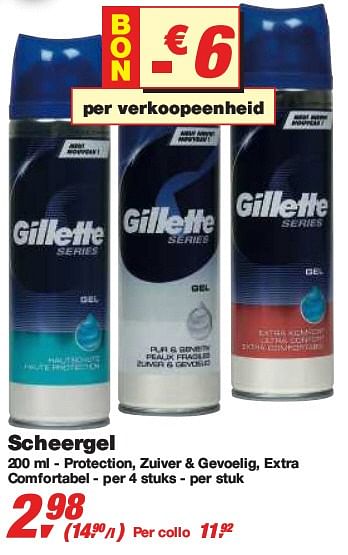 Promoties Scheergel - Gillette - Geldig van 10/02/2010 tot 23/02/2010 bij Makro