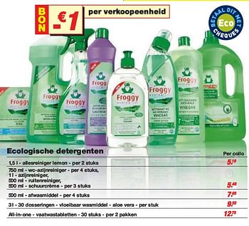 Promoties Ecologische detergenten - Froggy - Geldig van 10/02/2010 tot 23/02/2010 bij Makro