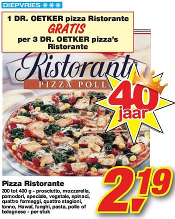 Promotions Pizza Ristorante - Diepvries afdeling - Valide de 10/02/2010 à 23/02/2010 chez Makro