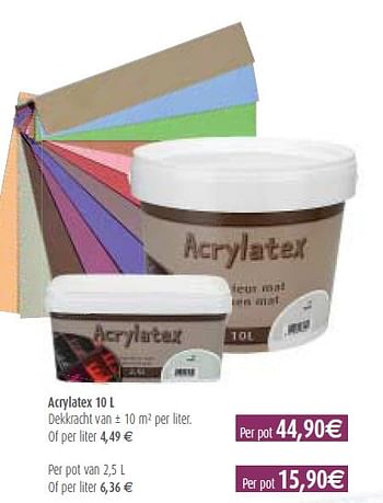 Promoties Acrylatex 10 L - Huismerk - BricoPlanit - Geldig van 10/02/2010 tot 08/03/2010 bij BricoPlanit