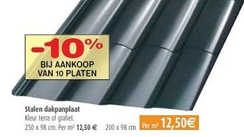 Promoties Stalen dakpanplaat - Huismerk - BricoPlanit - Geldig van 10/02/2010 tot 08/03/2010 bij BricoPlanit