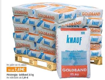 Promoties Pleistergips Goldband 25 kg - Knauf - Geldig van 10/02/2010 tot 08/03/2010 bij BricoPlanit