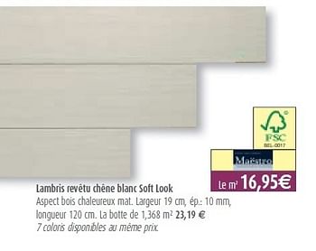Promotions Lambris revêtu painted chêne gris ou blanc - Produit maison - BricoPlanit - Valide de 10/02/2010 à 08/03/2010 chez BricoPlanit
