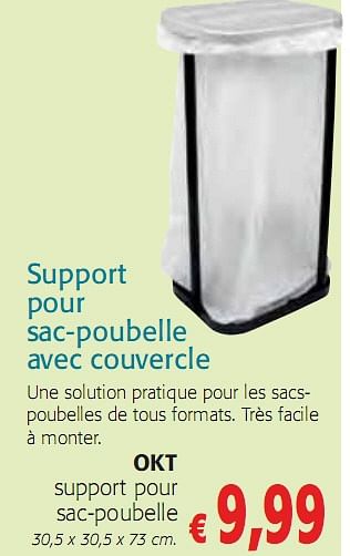 OKT Support pour sac poubelle avec couvercle En promotion chez