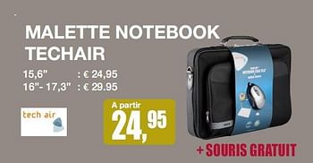 Promotions MALETTE NOTEBOOK TECHAIR - Produit maison – Top Action - Valide de 22/02/2010 à 13/03/2010 chez Altijd Actie