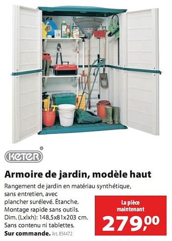 Gamma Promotie Armoire De Jardin Modele Haut Keter Tuin En Bloemen Geldig Tot 08 03 10 Promobutler