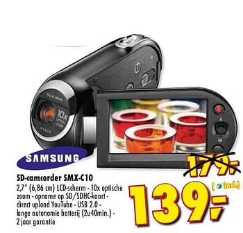 Promoties SD-camcorder - Samsung - Geldig van 24/02/2010 tot 09/03/2010 bij Makro