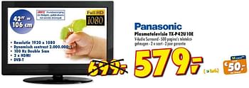 Promoties Plasmatelevisie  - Panasonic - Geldig van 24/02/2010 tot 09/03/2010 bij Makro