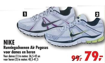 Promoties NIKE Runningschoenen Air Pegasus voor dames en heren - NIKE - Geldig van 24/02/2010 tot 09/03/2010 bij Makro