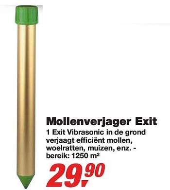 Promotions Mollenverjager Exit - Produit maison - Makro - Valide de 24/02/2010 à 09/03/2010 chez Makro