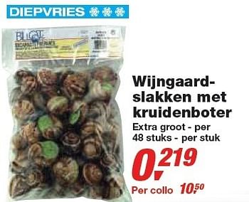 Promotions Wijngaardslakken met kruidenboter - Diepvries afdeling - Valide de 24/02/2010 à 09/03/2010 chez Makro