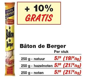 Promotions Bâton de Berger - Boulangerie - Valide de 24/02/2010 à 09/03/2010 chez Makro