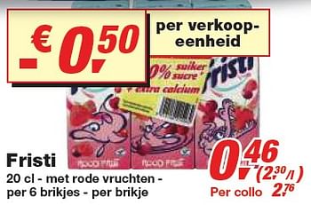 Promoties 20 cl - met rode vruchten - per 6 brikjes - per brikje - Fristi - Geldig van 24/02/2010 tot 09/03/2010 bij Makro