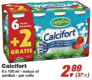 Promoties 6 x 100 ml - natuur of aardbei - per collo - Campina - Geldig van 24/02/2010 tot 09/03/2010 bij Makro