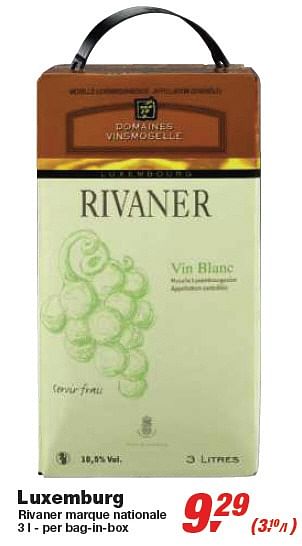 Promotions Rivaner marque nationale - Vins blancs - Valide de 24/02/2010 à 09/03/2010 chez Makro