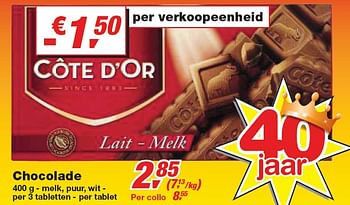 Promoties Chocolade - Cote D'Or - Geldig van 24/02/2010 tot 09/03/2010 bij Makro