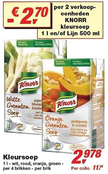 Promoties Kleursoep - Knorr - Geldig van 24/02/2010 tot 09/03/2010 bij Makro