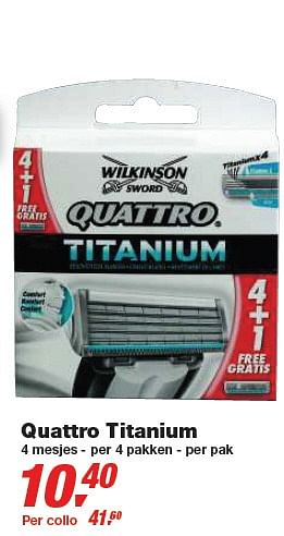Promoties Quattro Titanium - Wilkinson - Geldig van 24/02/2010 tot 09/03/2010 bij Makro
