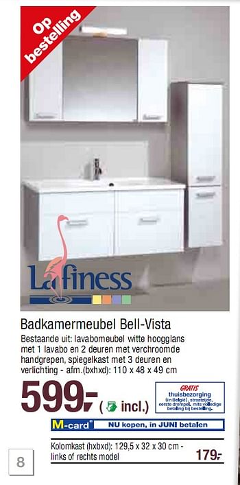 Promoties Badkamermeubel Bell-Vista - Lafinesse - Geldig van 24/02/2010 tot 09/03/2010 bij Makro