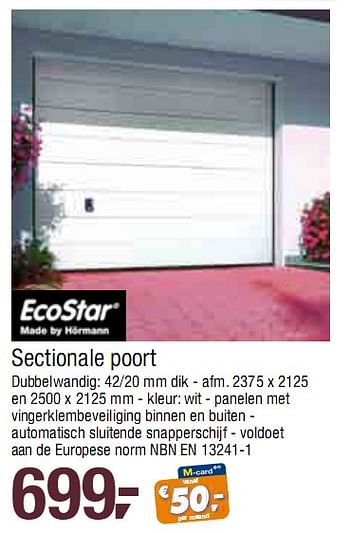 Promoties Sectionale poort - Ecostar - Geldig van 24/02/2010 tot 09/03/2010 bij Makro