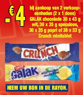 Promotions bij aankoop van 2 verkoopeenheden chocolade  - Galak - Valide de 24/02/2010 à 23/03/2010 chez Makro