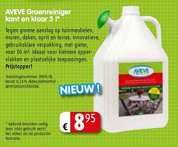 Promoties AVEVE Groenreiniger kant en klaar 5 l - Huismerk - Aveve - Geldig van 24/02/2010 tot 06/03/2010 bij Aveve