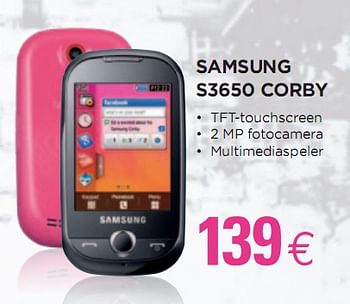 Promoties Corby - Samsung - Geldig van 24/02/2010 tot 15/03/2010 bij ALLO Telecom