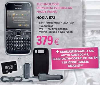 Promoties NOKIA E72 - Nokia - Geldig van 24/02/2010 tot 15/03/2010 bij ALLO Telecom