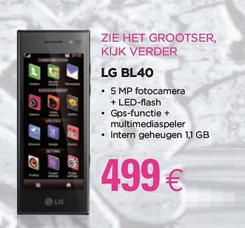 Promoties LG BL40 - LG - Geldig van 24/02/2010 tot 15/03/2010 bij ALLO Telecom