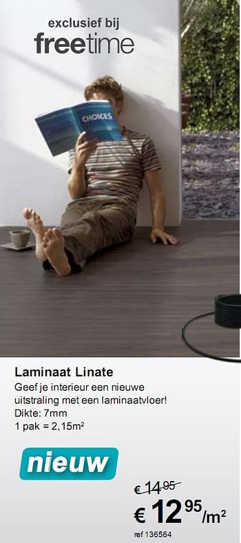 Promoties Laminaat Linate - Huismerk - Free Time - Geldig van 01/03/2010 tot 28/03/2010 bij Freetime