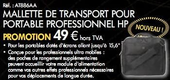 Promotions MALLETTE DE TRANSPORT POUR PORTABLE PROFESSIONN EL HP - HP - Valide de 01/03/2010 à 31/03/2010 chez Auva