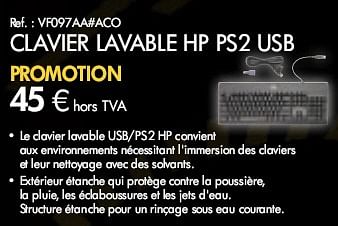 Promotions Clavier lavable HP PS2 USB - HP - Valide de 01/03/2010 à 31/03/2010 chez Auva