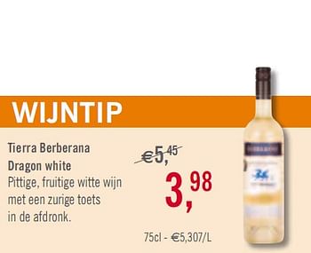 Promoties Tierra Berberana - Witte wijnen - Geldig van 02/03/2010 tot 27/03/2010 bij O'Cool