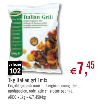 Promoties 1kg Italian grill mix - Diepvries afdeling - Geldig van 02/03/2010 tot 27/03/2010 bij O'Cool