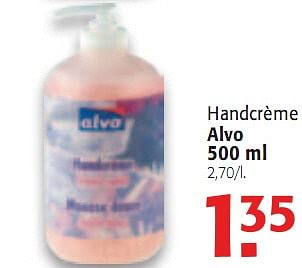 Promoties Handcrème - Huismerk - Alvo - Geldig van 03/03/2010 tot 16/03/2010 bij Alvo