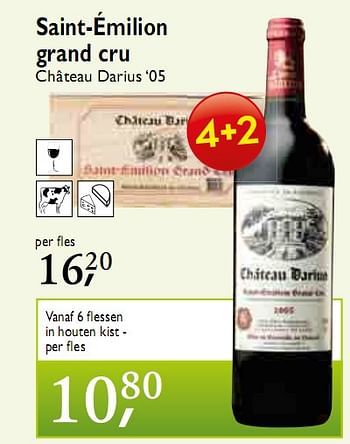 Promoties Saint-Émilion grand cru - Rode wijnen - Geldig van 10/03/2010 tot 23/03/2010 bij Makro