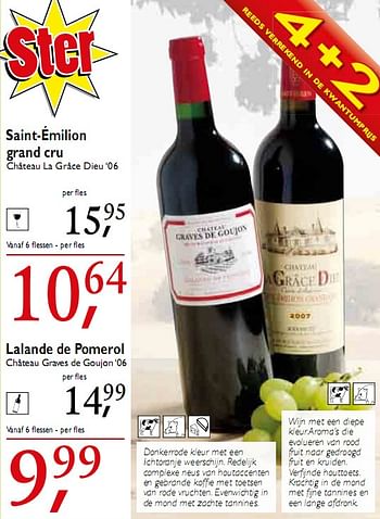 Promoties Saint-Émilion grand cru - Rode wijnen - Geldig van 10/03/2010 tot 23/03/2010 bij Makro